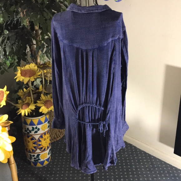 FREE PEOPLE HIGH LOW BUTTON UP SHIRT - Picture 4 of 4